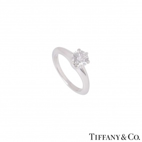 Tiffany & Co. Platinum Diamond Setting Ring 0.73ct F/VS2 XXX